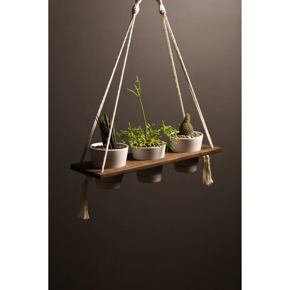 Macrame Shelf|Boho Wall Hanging Shelf|Handmade Home Decor|Boho Room Decor(ID513) - Picture 1 of 8